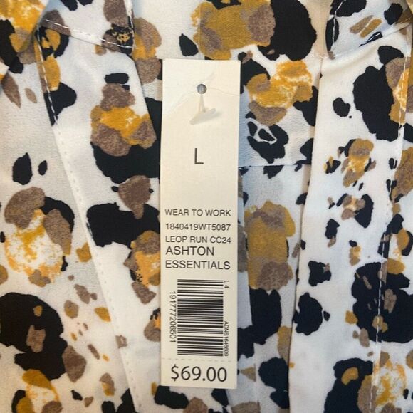 NWT The Limited Wear to Work Leopard Print Long Sleeve Button Front Women Large - Picture 5 of 12